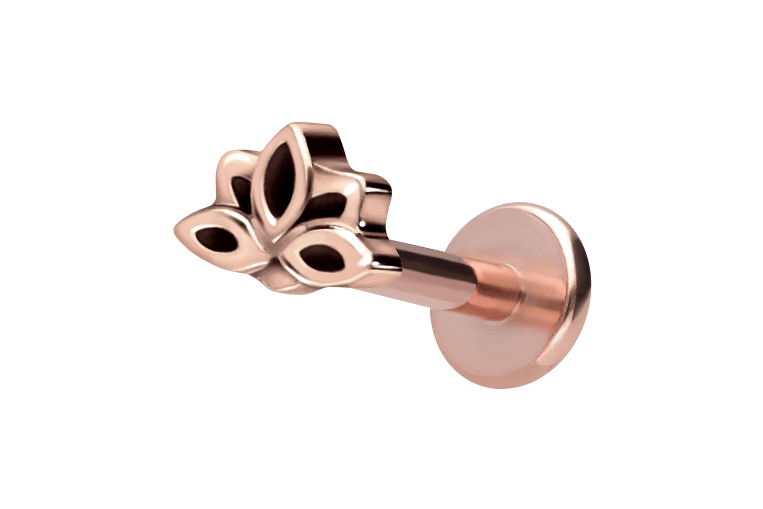 Titan Labret Piercing mit Innengewinde LOTUSBLÜTE